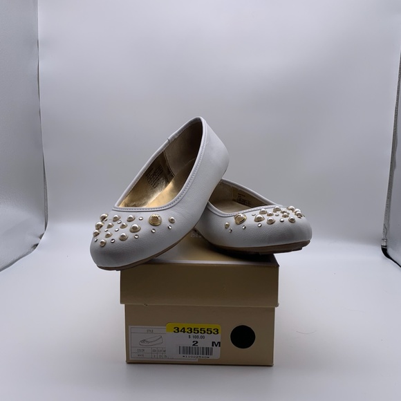 Michael Kors White Ballet flats in Soft Leather with Pearls size US 2M - Picture 2 of 5